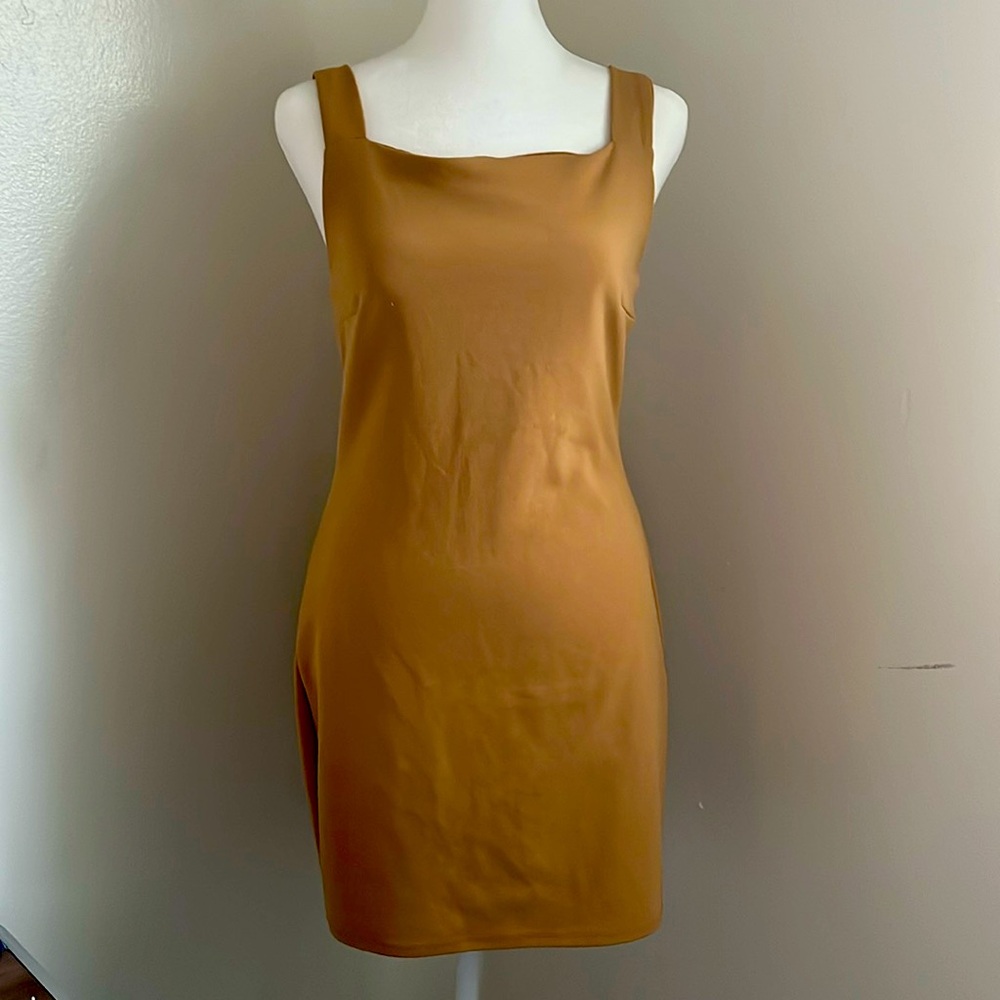 Short mustard dress